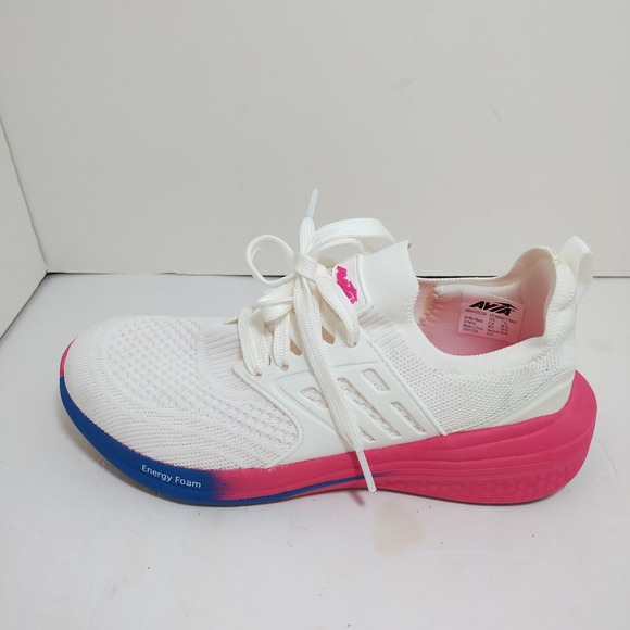 Avia Caged Knit Women's Running Shoes Sneakers White Pink Blue Size 7.5 - Picture 9 of 10